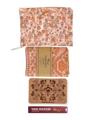 1 mm Travel Yoga Mat   Block Pack - Salty Peach