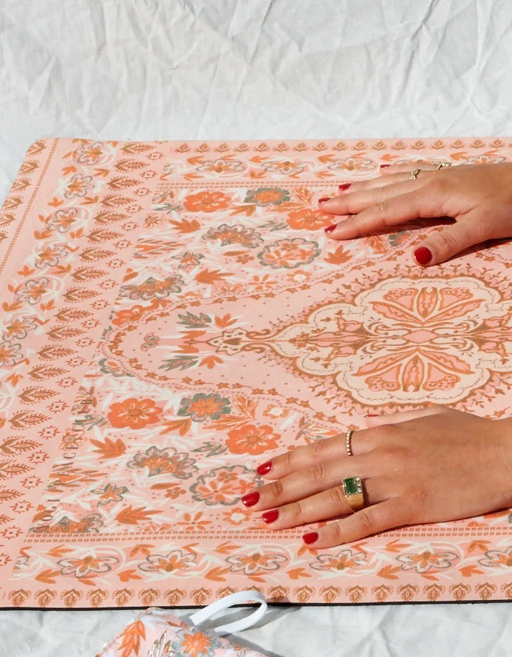 1 mm Travel Yoga Mat   Block Pack - Salty Peach