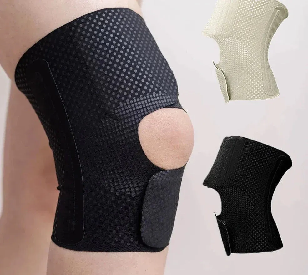 1pcs Lightweight Breathable Adjustable Open Patella Knee Brace with Dual Side Stabilizers for Hiking Running