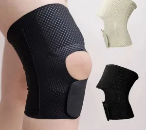 1pcs Lightweight Breathable Adjustable Open Patella Knee Brace with Dual Side Stabilizers for Hiking Running