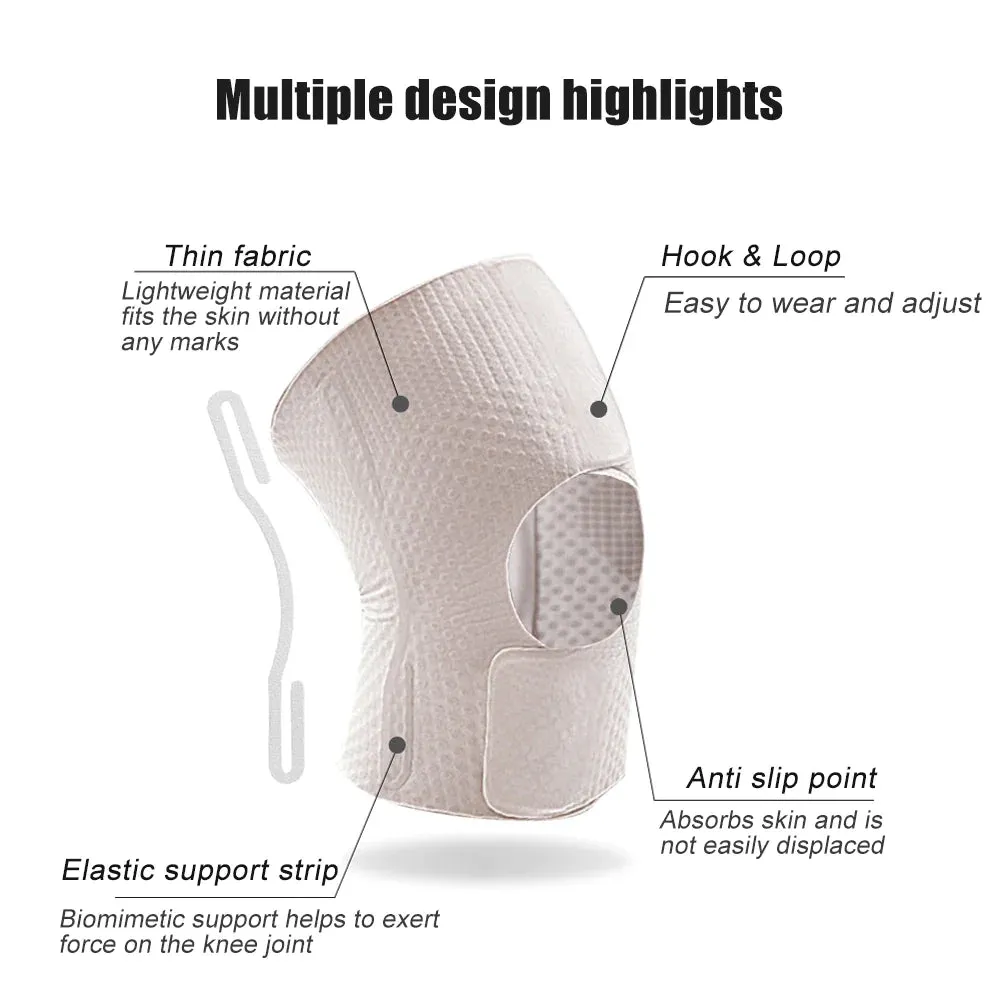 1pcs Lightweight Breathable Adjustable Open Patella Knee Brace with Dual Side Stabilizers for Hiking Running