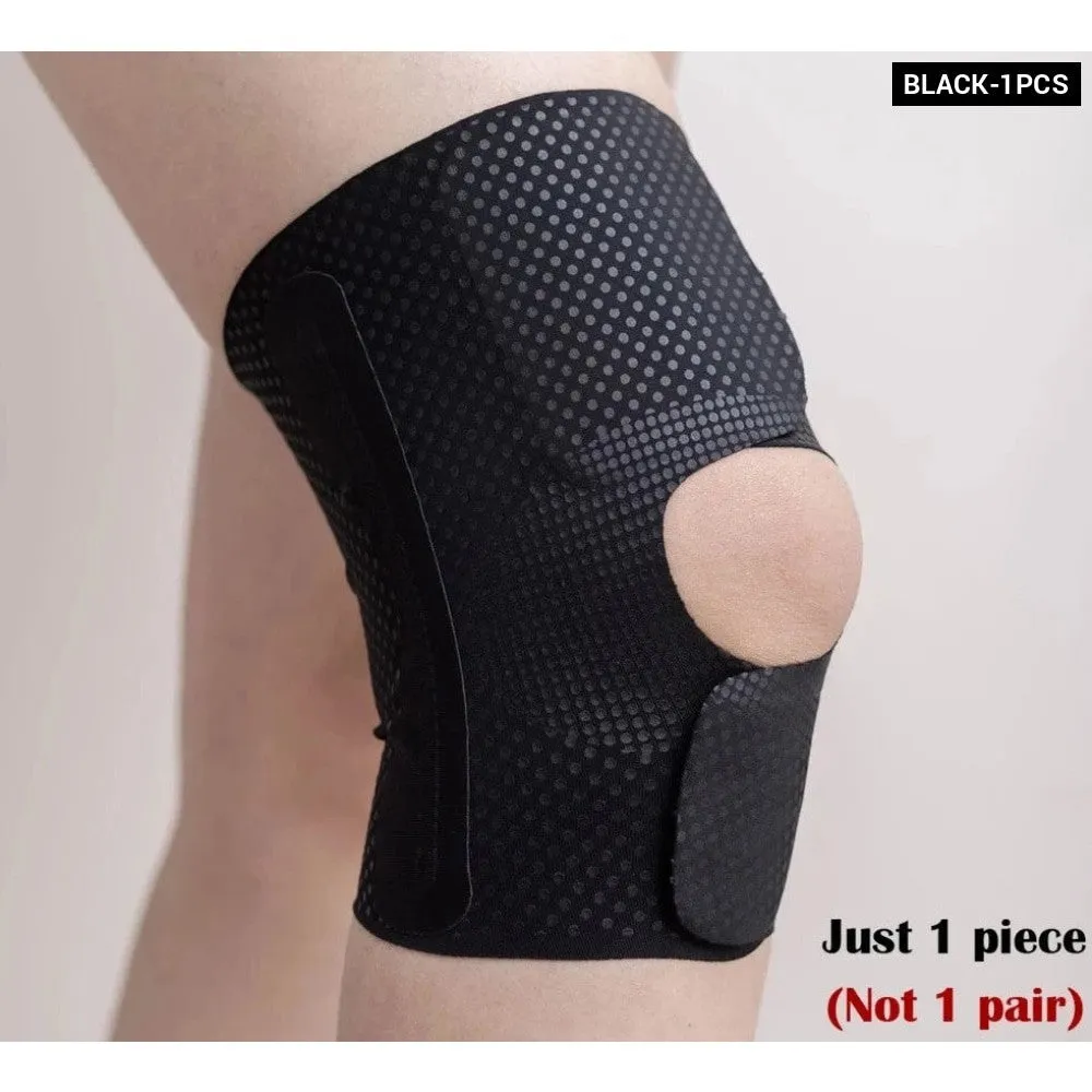 1pcs Lightweight Breathable Adjustable Open Patella Knee Brace with Dual Side Stabilizers for Hiking Running