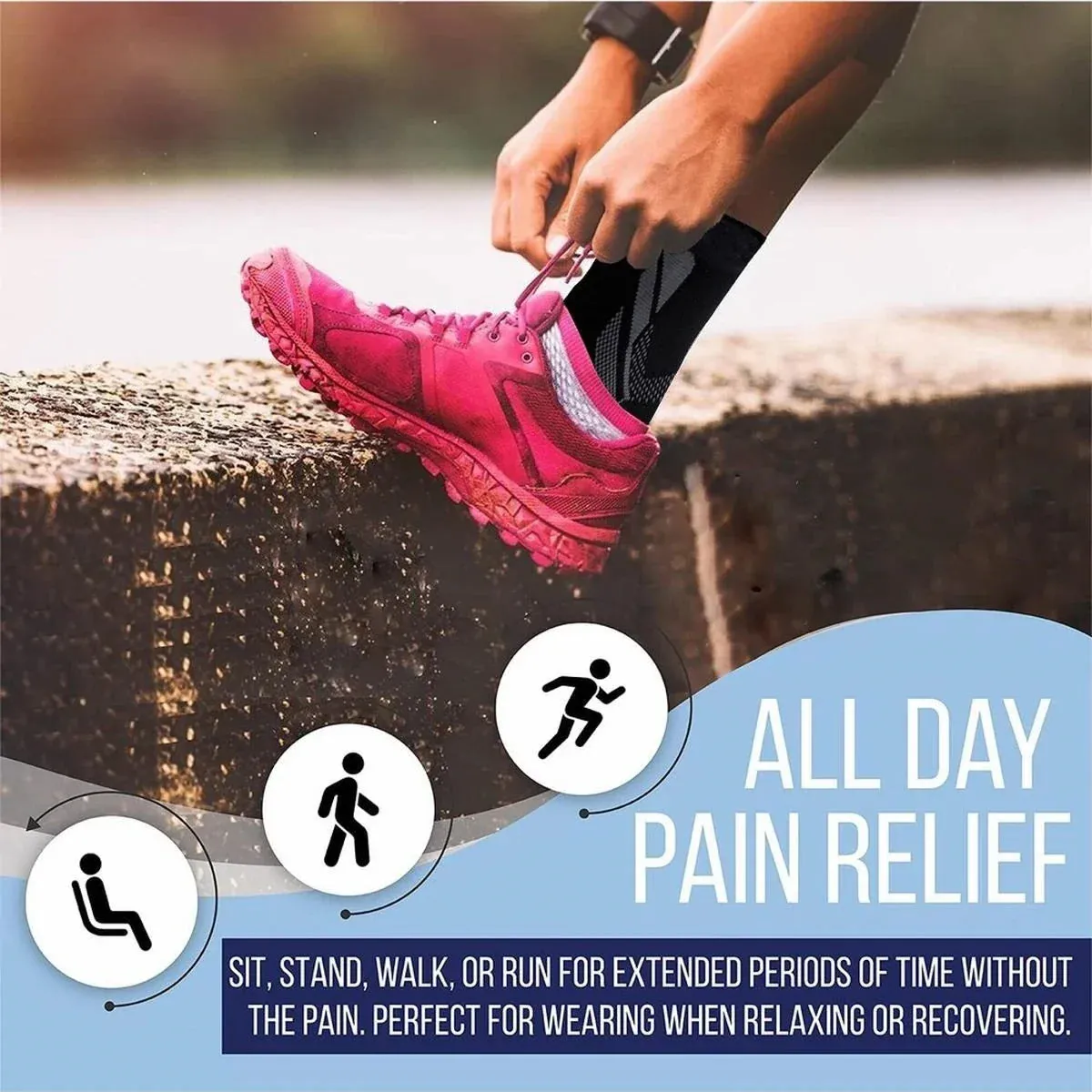2 Pack Ankle Compression Sleeves for Joint Pain Relief