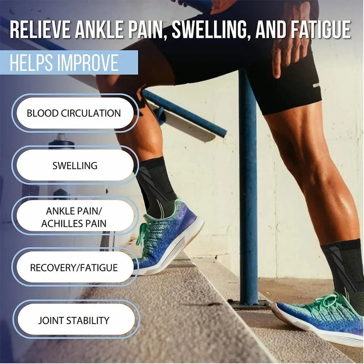 2 Pack Ankle Compression Sleeves for Joint Pain Relief