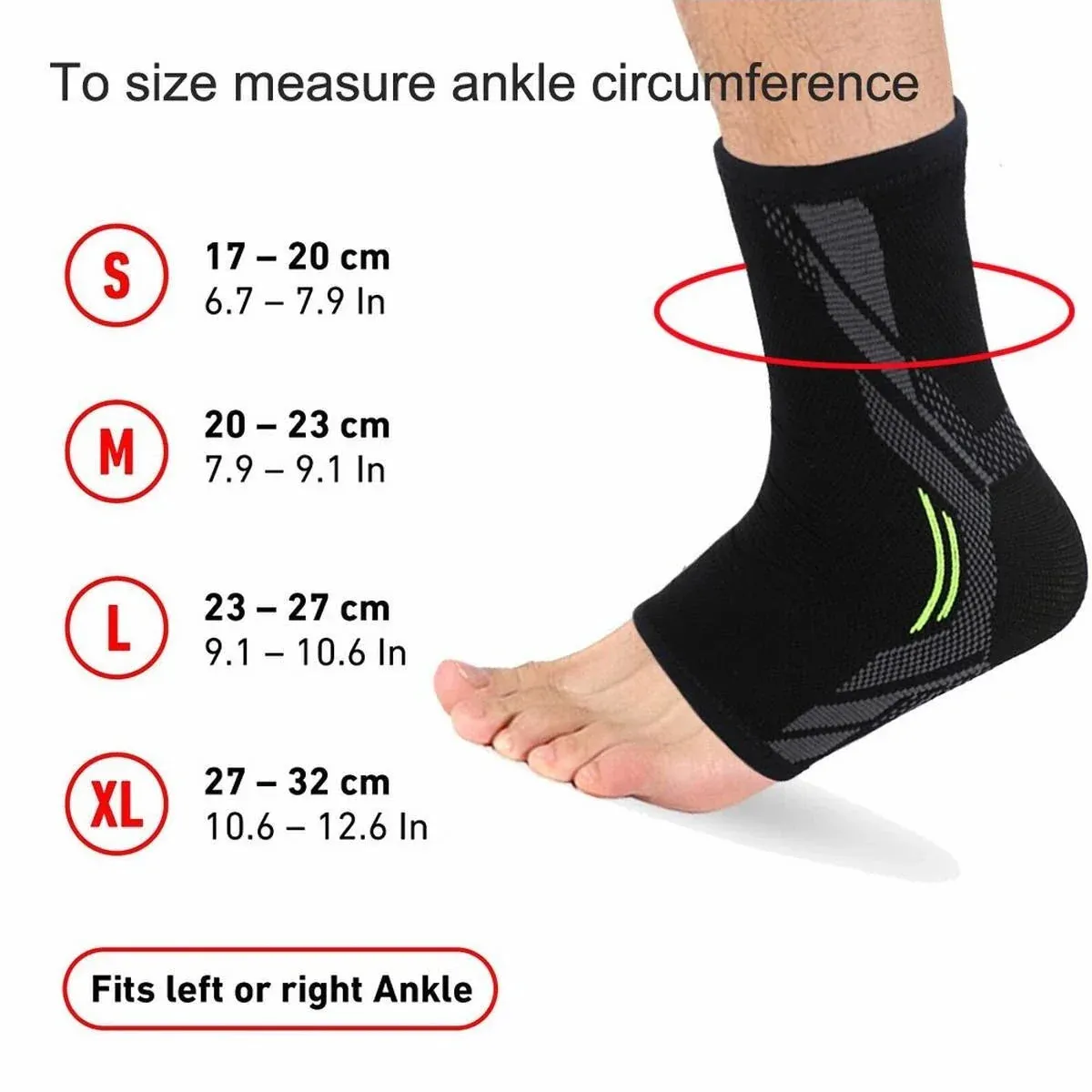 2 Pack Ankle Compression Sleeves for Joint Pain Relief