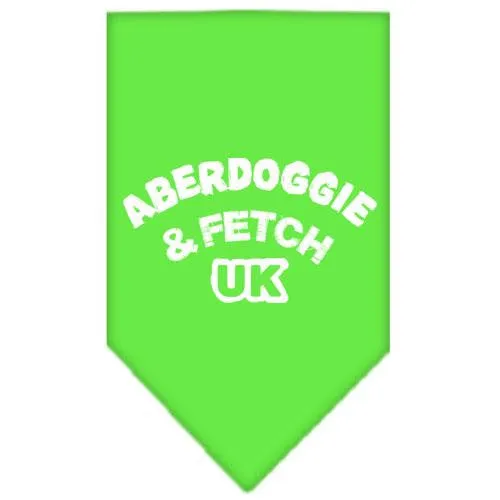 Aberdoggie UK Screen Print Bandana Lime Green Small