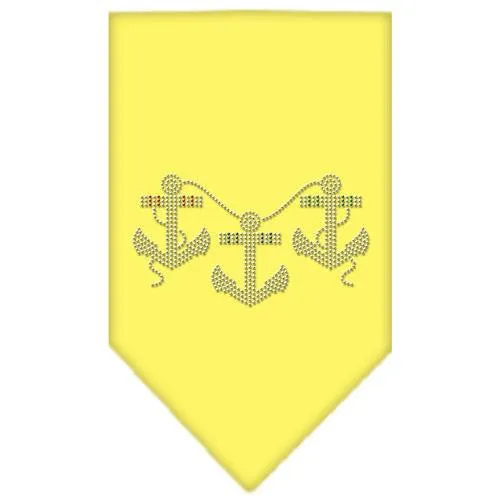 Anchors Rhinestone Bandana Yellow Small
