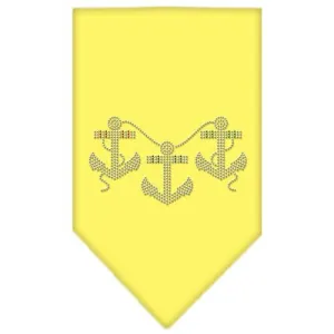 Anchors Rhinestone Bandana Yellow Small