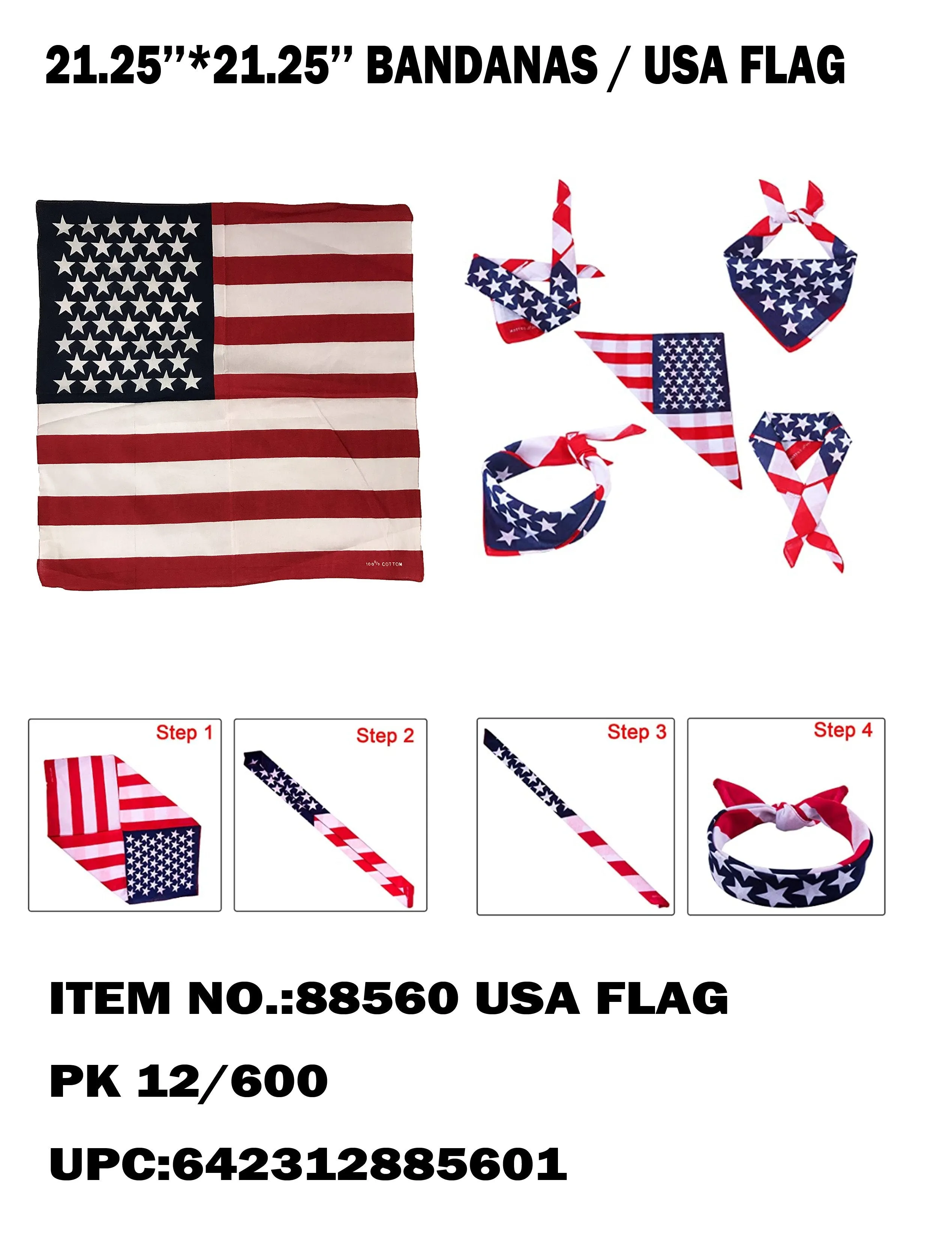 BANDANAS USA FLAG