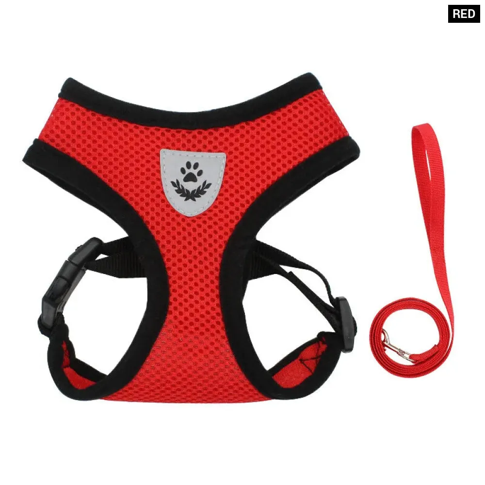 Breathable Reflective Dog Harness with Leash