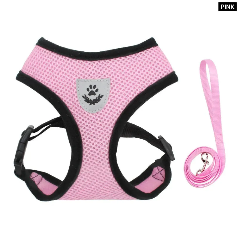 Breathable Reflective Dog Harness with Leash