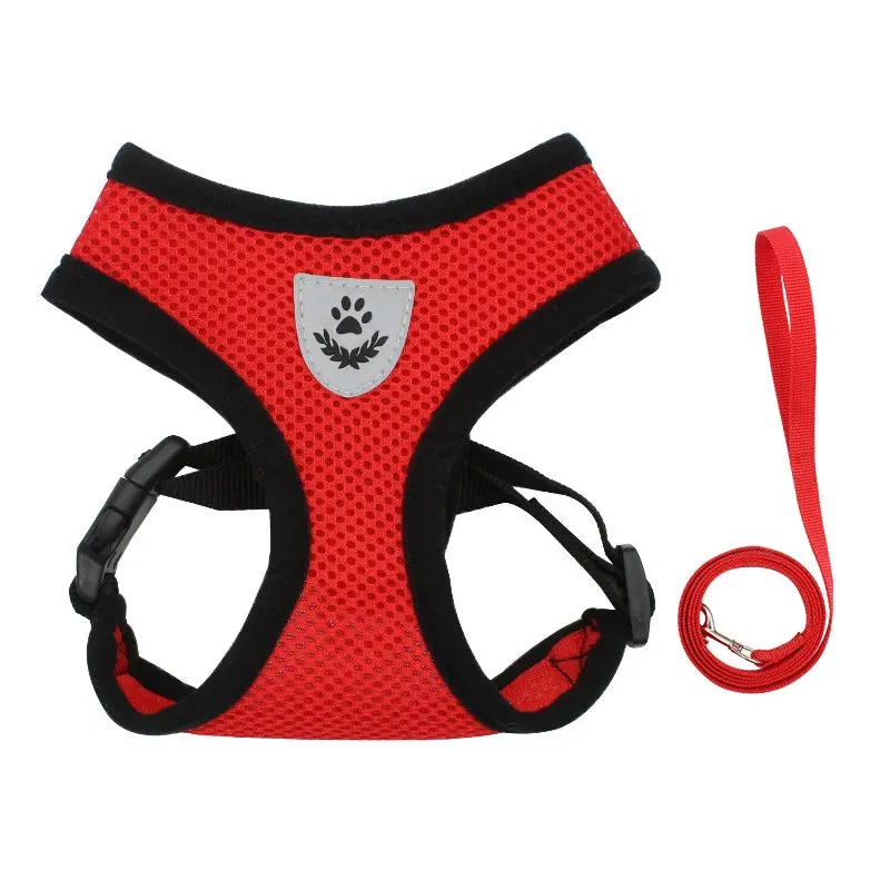 Breathable Reflective Dog Harness with Leash