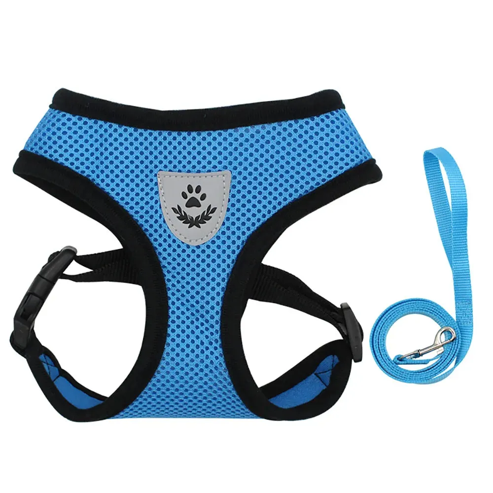 Breathable Reflective Dog Harness with Leash