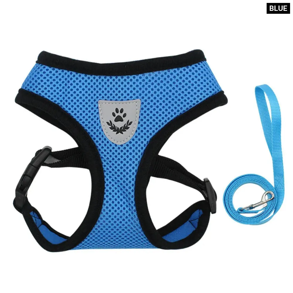 Breathable Reflective Dog Harness with Leash