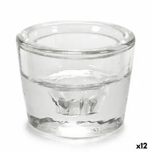 Candleholder Transparent Glass 6 x 4.3 x 6 Cm 12 Units