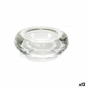 Candleholder Transparent Glass 6.5 x 2.5 x 6.5 Cm 12 Units