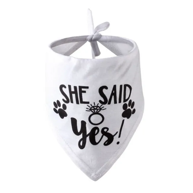 Dog Wedding Bandana My Humans are Getting Married She Said Yes Pet Triangle Bib Scarf Neckerchief Engagement Announcemet