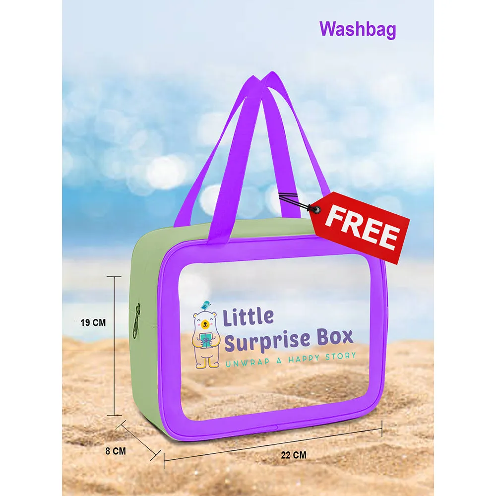Little Surprise Box, One Piece Little Miss Pink Bow print Swimwear  Swim Cap for Kids & Toddlers