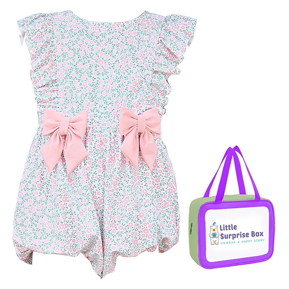 Little Surprise Box, One Piece Little Miss Pink Bow print Swimwear  Swim Cap for Kids & Toddlers