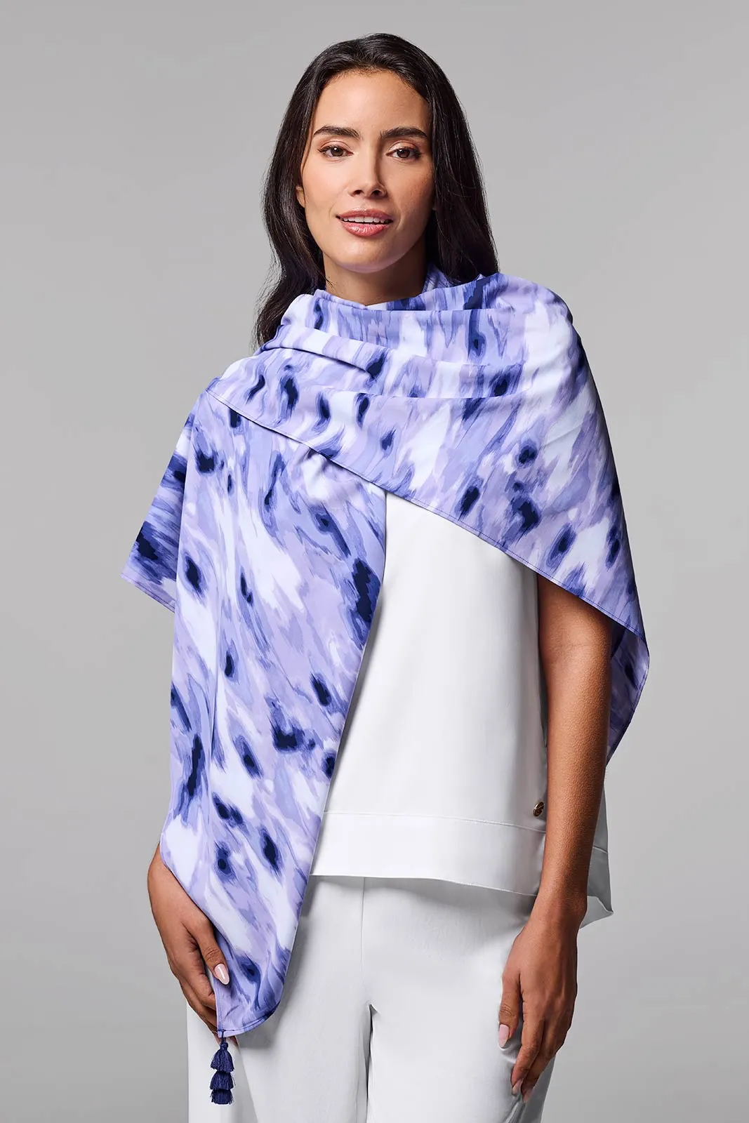 Minneola Featherlight Scarf | Future Dusk Icat Watercolor