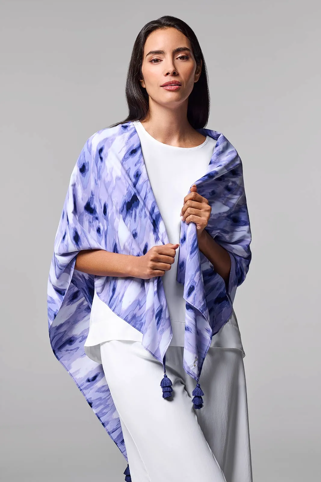 Minneola Featherlight Scarf | Future Dusk Icat Watercolor
